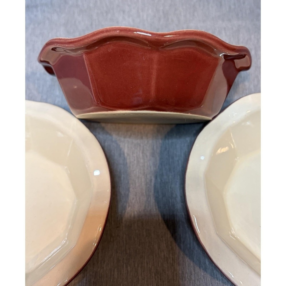 Set of 4 - Emile Henry France/William Sonoma Red Enamel Mini Pie Tart Dish 5.5"